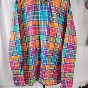 Bugatchi Multicolor Plaid Casual Button Down Shirt